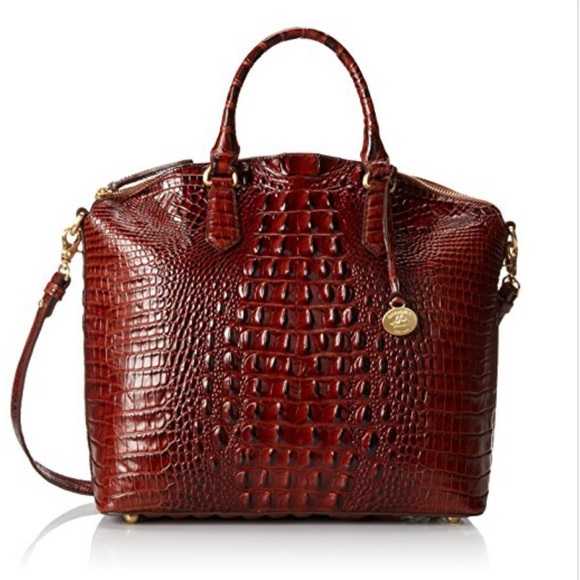 MELBOURNE Collection Large Duxbury Genuine Croc Leather Satchel - Picture 1 of 14